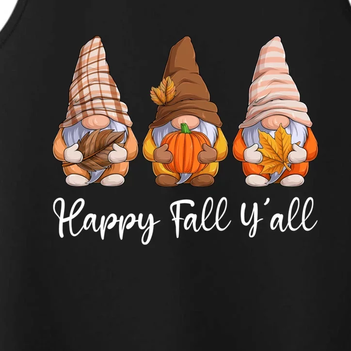 Happy Fall YAll Gnome Pumpkin Funny Autumn Gnomes Gift Performance Tank