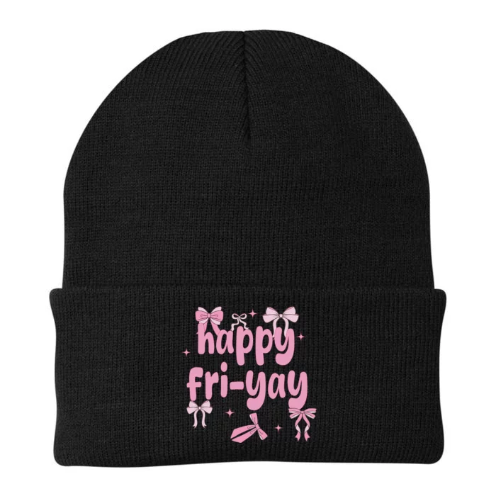 Happy Fri Yay Friday Lovers Fun Teacher Knit Cap Winter Beanie