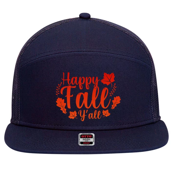 Happy Fall Yall 7 Panel Mesh Trucker Snapback Hat