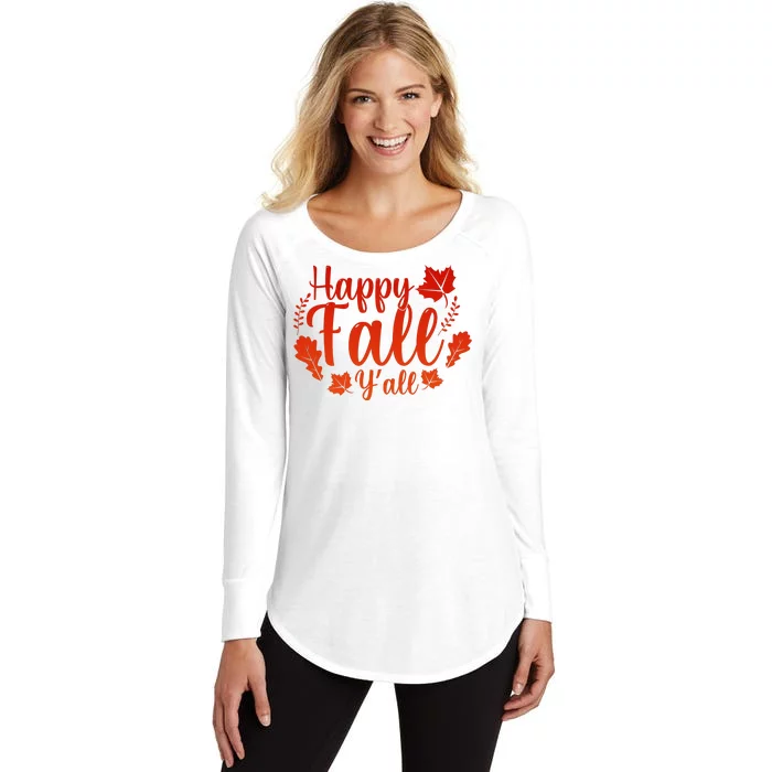 Happy Fall Yall Women's Perfect Tri Tunic Long Sleeve Shirt