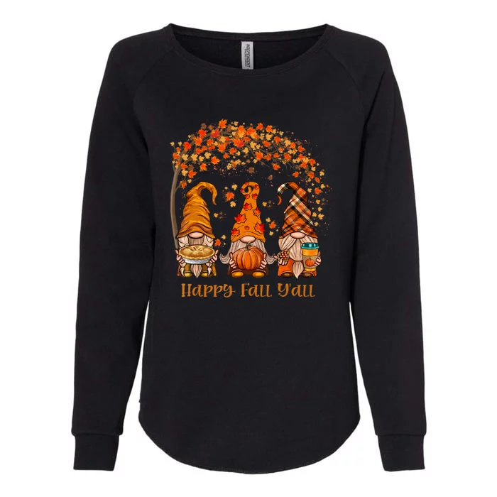 Happy Fall Y'all Gnome Autumn Gnomes Pumpkin Spice Season Womens California Wash Sweatshirt