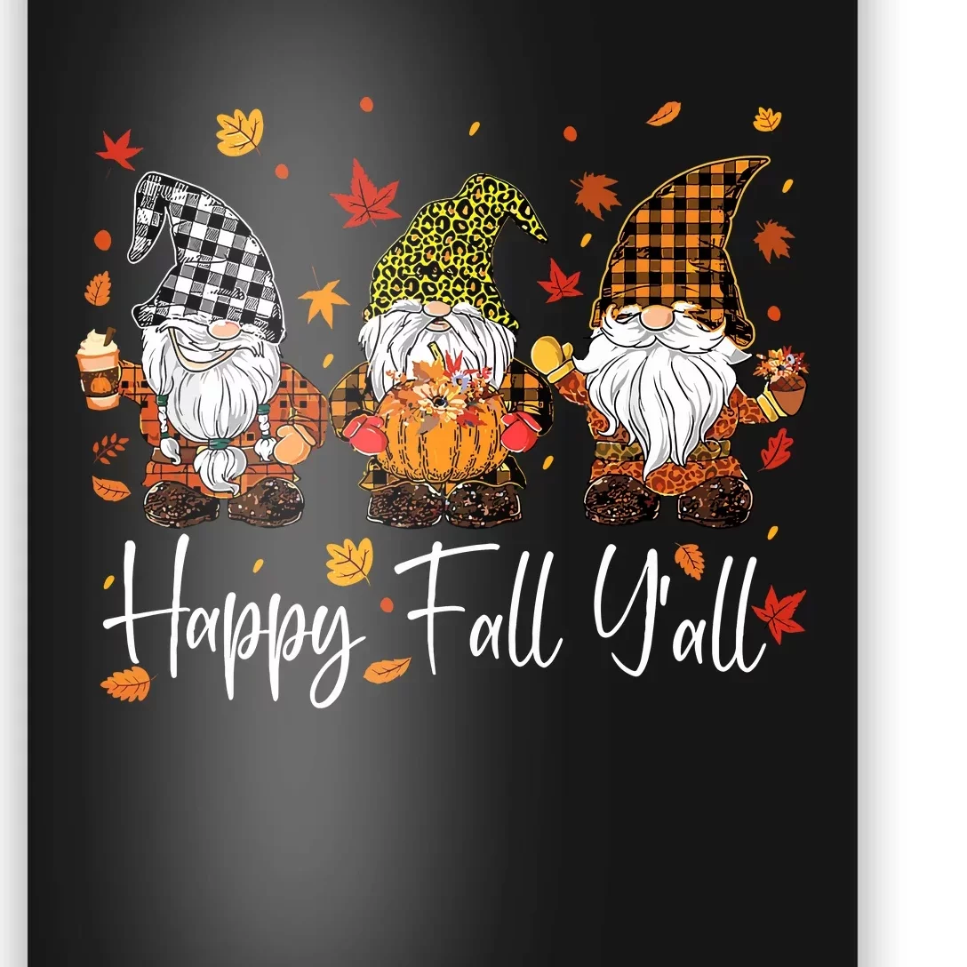 Happy Fall YAll Gnomes Pumpkin Autumn Thanksgiving Poster