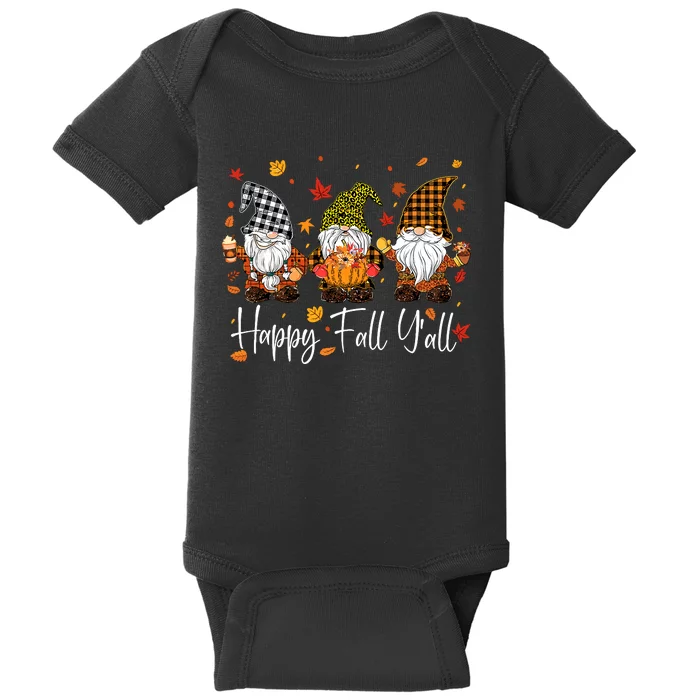 Happy Fall YAll Gnomes Pumpkin Autumn Thanksgiving Baby Bodysuit