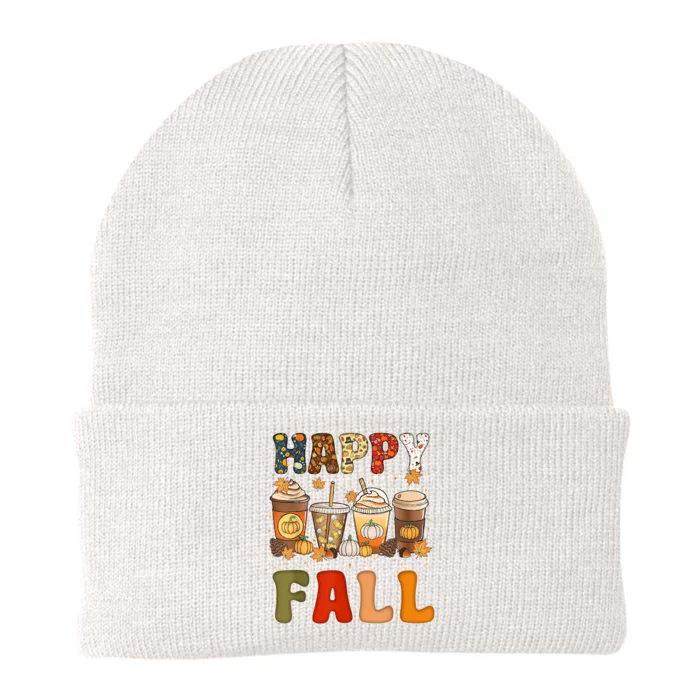 Happy Fall Yall Autumn Halloween Pumpkin Spice Latte Knit Cap Winter Beanie