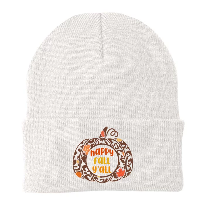 Happy Fall Yall Festive Pumpkin Knit Cap Winter Beanie