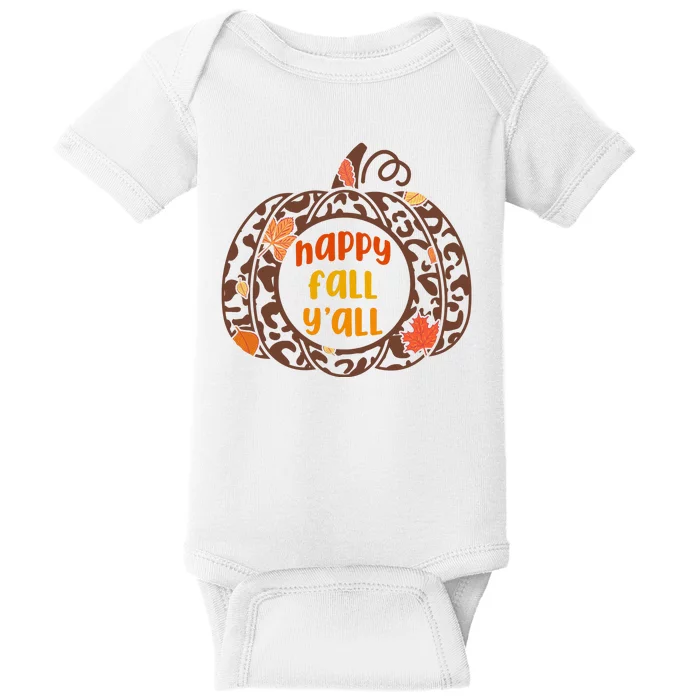 Happy Fall Yall Festive Pumpkin Baby Bodysuit