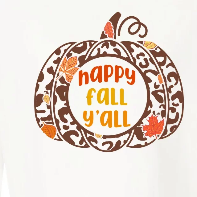 Happy Fall Yall Festive Pumpkin Cropped Pullover Crew