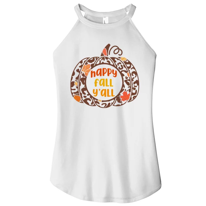 Happy Fall Yall Festive Pumpkin Women’s Perfect Tri Rocker Tank