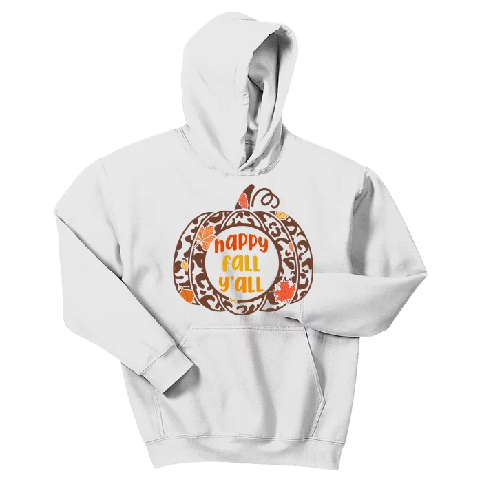 Happy Fall Yall Festive Pumpkin Kids Hoodie