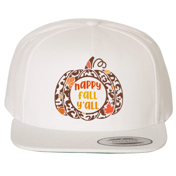 Happy Fall Yall Festive Pumpkin Wool Snapback Cap