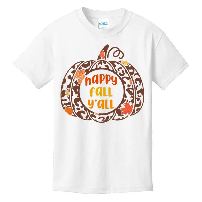 Happy Fall Yall Festive Pumpkin Kids T-Shirt