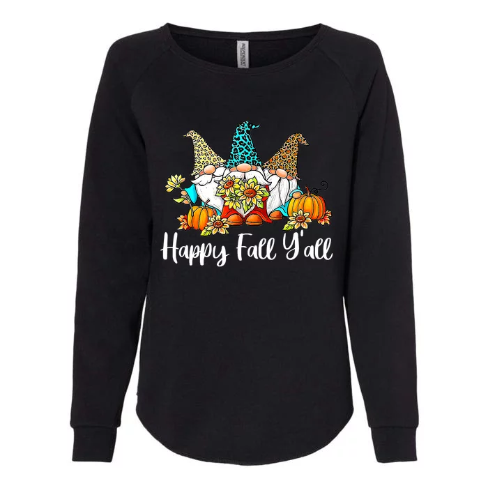 Happy Fall Y'all Gnome Autumn Gnomes Pumpkin Spice Season Womens California Wash Sweatshirt