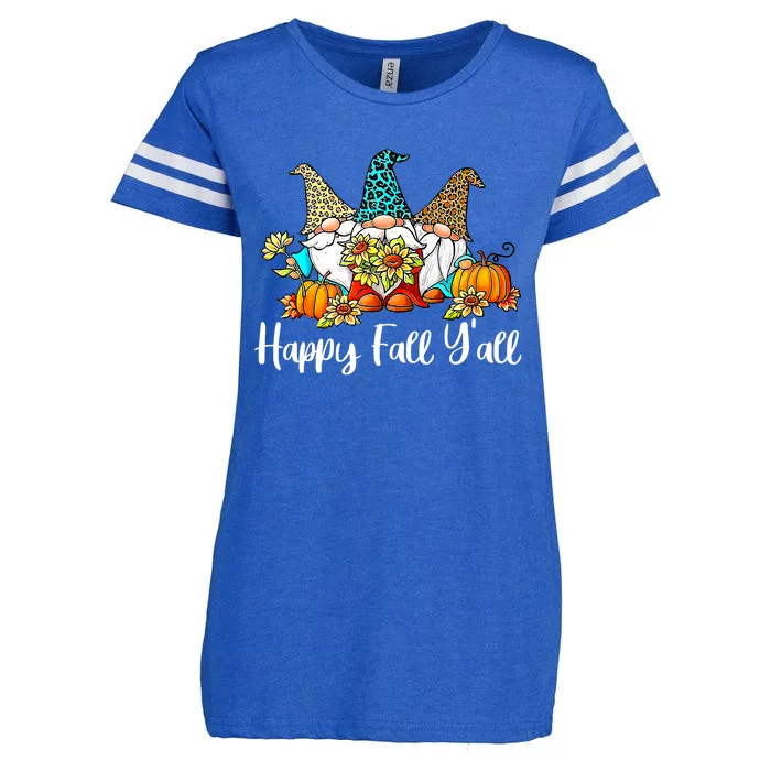 Happy Fall Y'all Gnome Autumn Gnomes Pumpkin Spice Season Enza Ladies Jersey Football T-Shirt