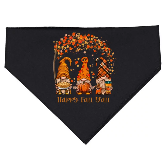 Happy Fall YAll Gnome Autumn Gnomes Pumpkin Spice Season USA-Made Doggie Bandana