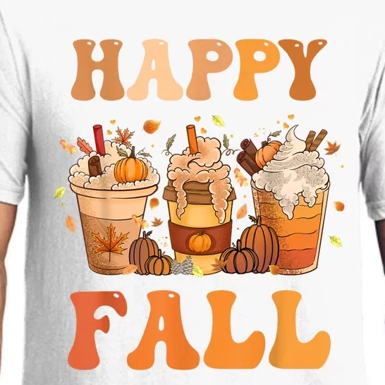 Happy Fall Yall Autumn Halloween Pumpkin Spice Latte Pajama Set