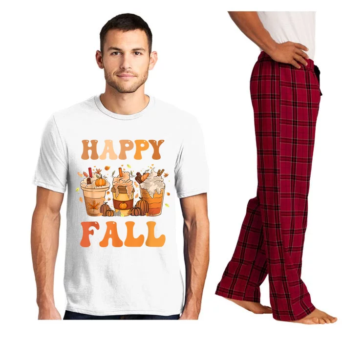 Happy Fall Yall Autumn Halloween Pumpkin Spice Latte Pajama Set