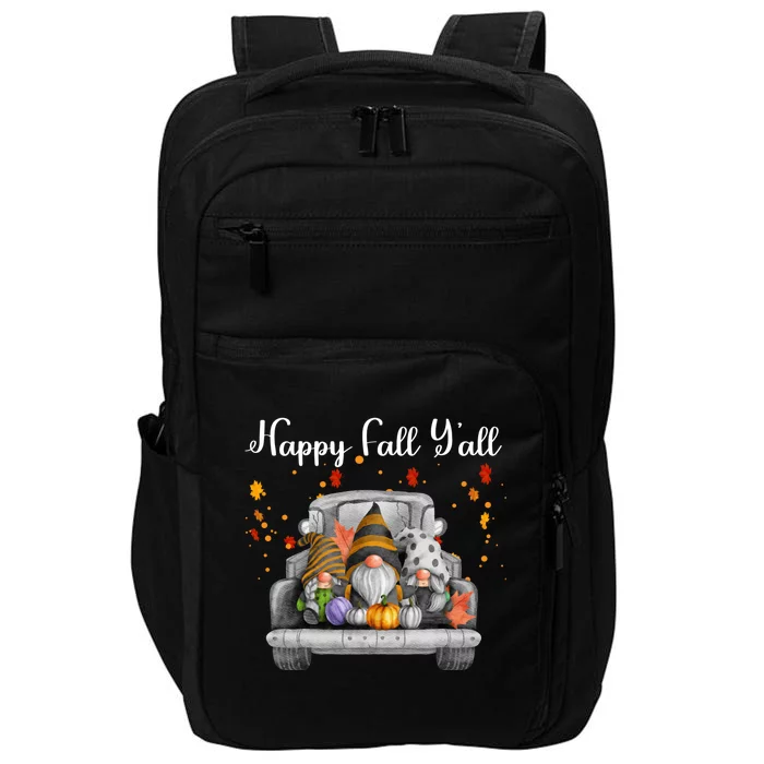 Happy Fall YAll Gnomes Pumpkin Truck Autumn Funny Holiday Impact Tech Backpack