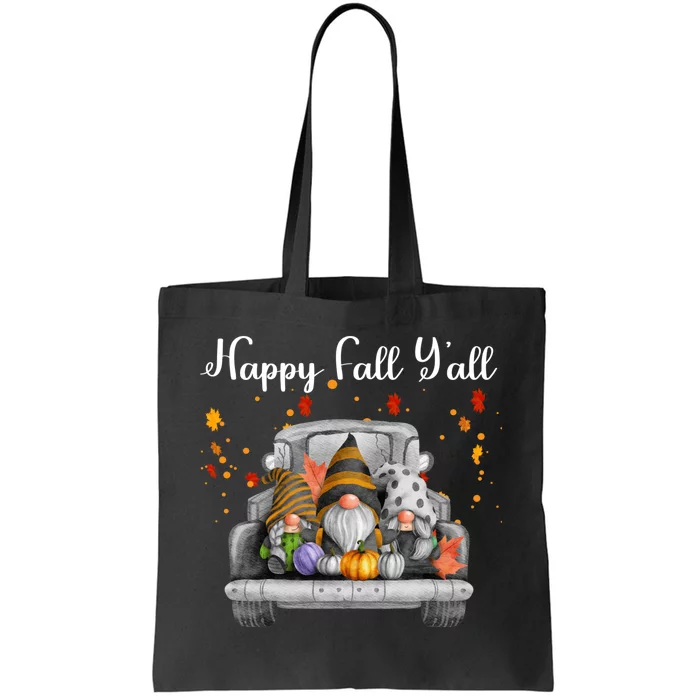 Happy Fall YAll Gnomes Pumpkin Truck Autumn Funny Holiday Tote Bag