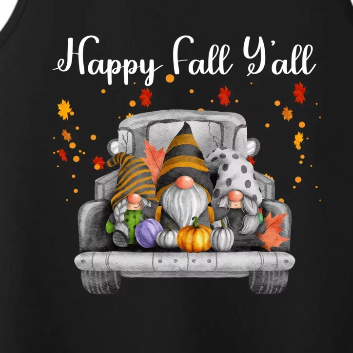 Happy Fall YAll Gnomes Pumpkin Truck Autumn Funny Holiday Performance Tank