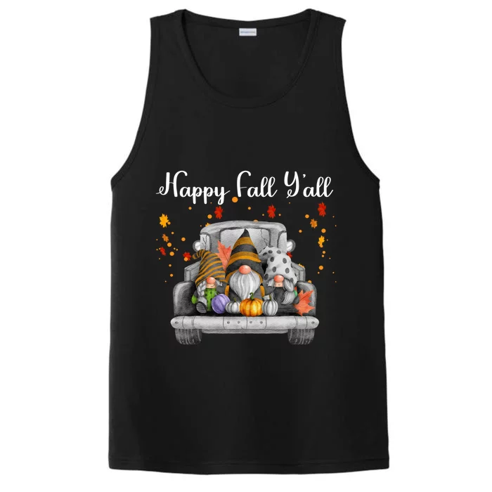 Happy Fall YAll Gnomes Pumpkin Truck Autumn Funny Holiday Performance Tank