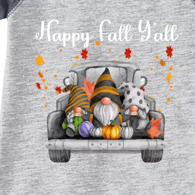 Happy Fall YAll Gnomes Pumpkin Truck Autumn Funny Holiday Infant Baby Jersey Bodysuit