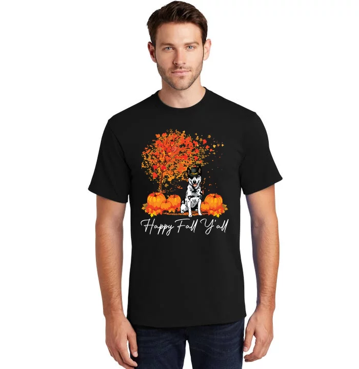 Happy Fall YAll Pumpkin Australian Cattle Dog Thanksgiving Long Sleeve Tall T-Shirt