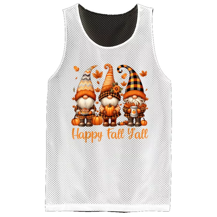 Happy Fall YAll Gnome Pumpkin Autumn Thanksgiving Mesh Reversible Basketball Jersey Tank