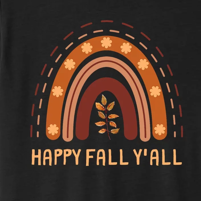 Happy Fall YAll Rainbow Maple Leaves Autumn ChromaSoft Performance T-Shirt