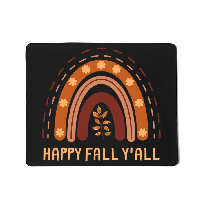 Happy Fall YAll Rainbow Maple Leaves Autumn Mousepad