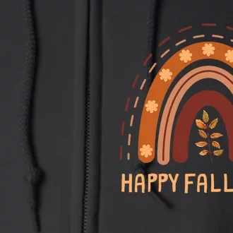 Happy Fall YAll Rainbow Maple Leaves Autumn Full Zip Hoodie