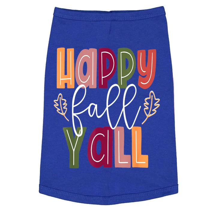 Happy Fall Yall Pumpkin Thanksgiving Halloween Cute Women Doggie Tank