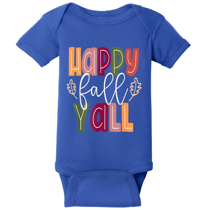 Happy Fall Yall Pumpkin Thanksgiving Halloween Cute Women Baby Bodysuit