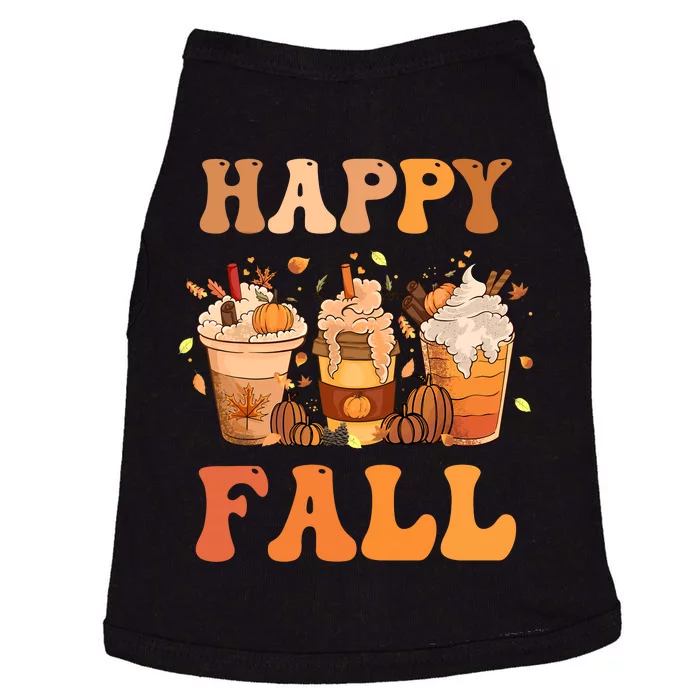 Happy Fall YAll Autumn Halloween Pumpkin Spice Latte Doggie Tank