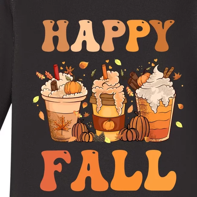 Happy Fall YAll Autumn Halloween Pumpkin Spice Latte Baby Long Sleeve Bodysuit