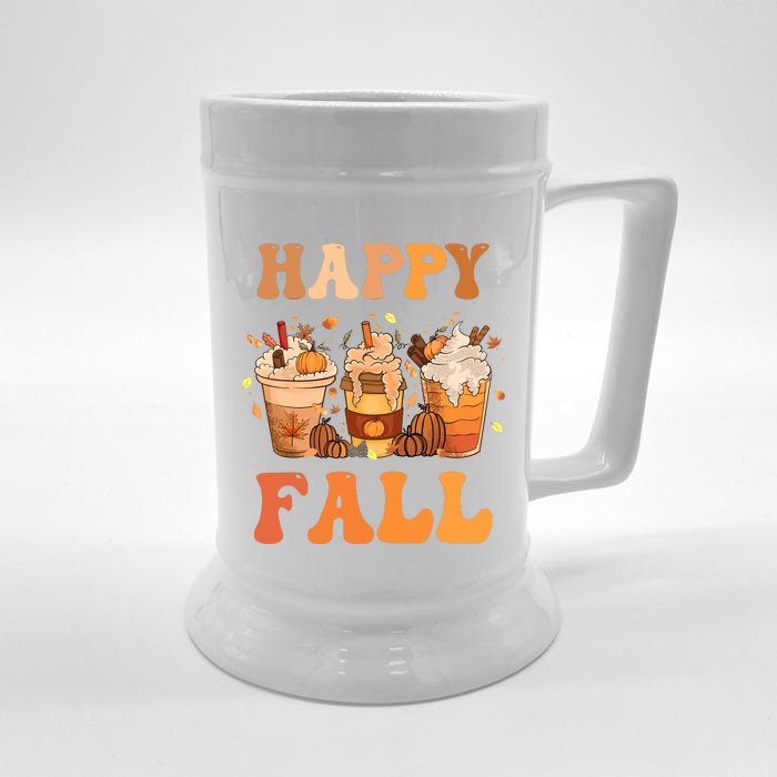 Happy Fall YAll Autumn Halloween Pumpkin Spice Latte Front & Back Beer Stein