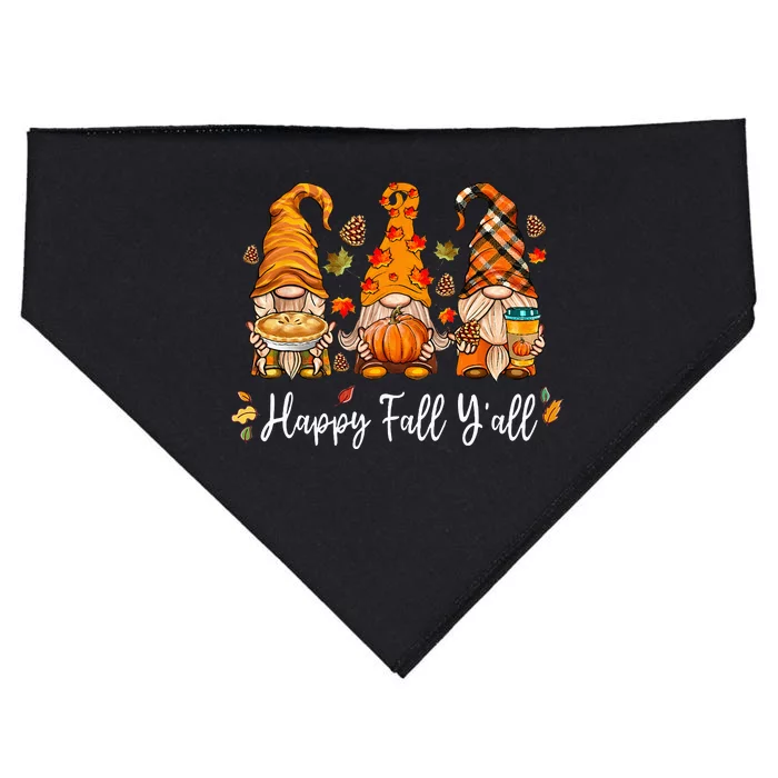 Happy Fall Yall Gnome Pumpkin Truck Autumn Thanksgiving USA-Made Doggie Bandana