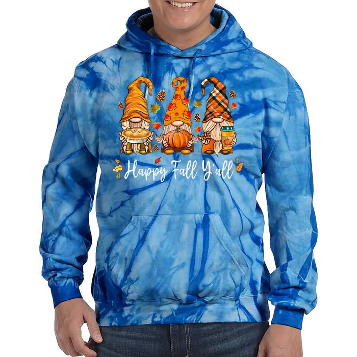 Happy Fall Yall Gnome Pumpkin Truck Autumn Thanksgiving Tie Dye Hoodie