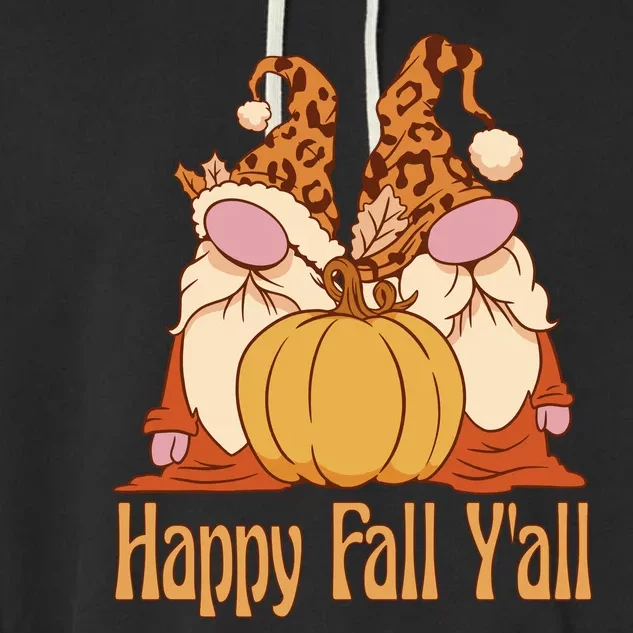 Happy Fall Y'all Gnome Cute Pumpkin Garment-Dyed Fleece Hoodie