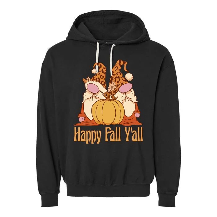 Happy Fall Y'all Gnome Cute Pumpkin Garment-Dyed Fleece Hoodie