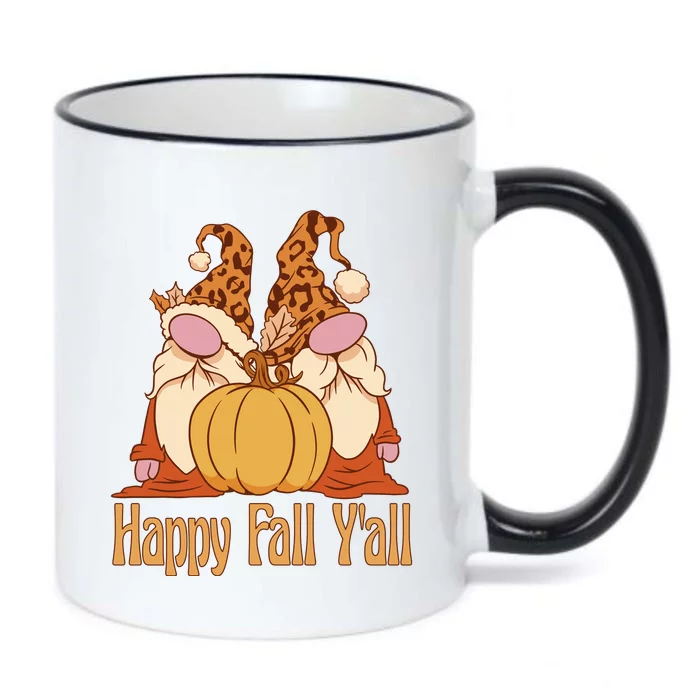 Happy Fall Y'all Gnome Cute Pumpkin Black Color Changing Mug