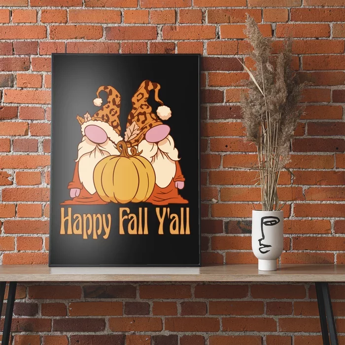 Happy Fall Y'all Gnome Cute Pumpkin Poster