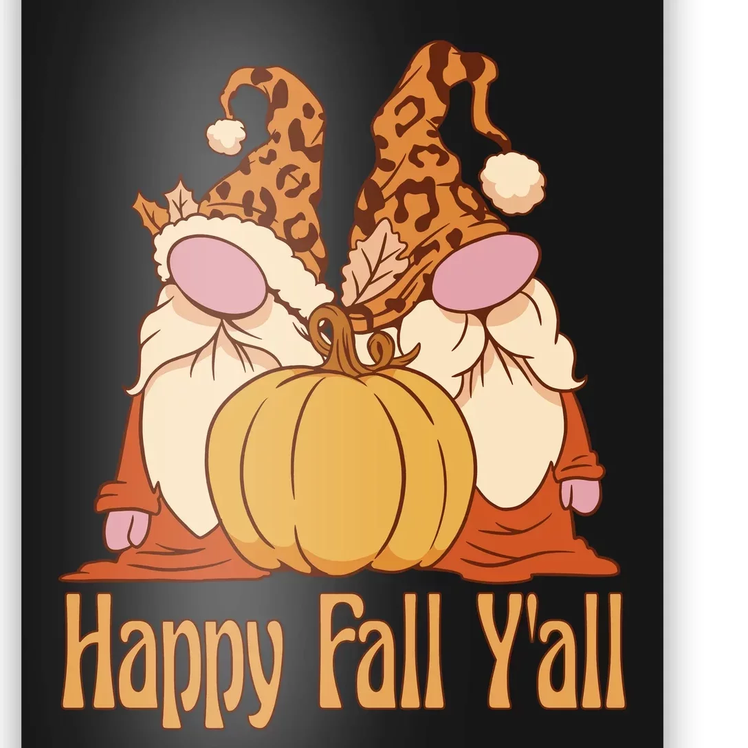 Happy Fall Y'all Gnome Cute Pumpkin Poster