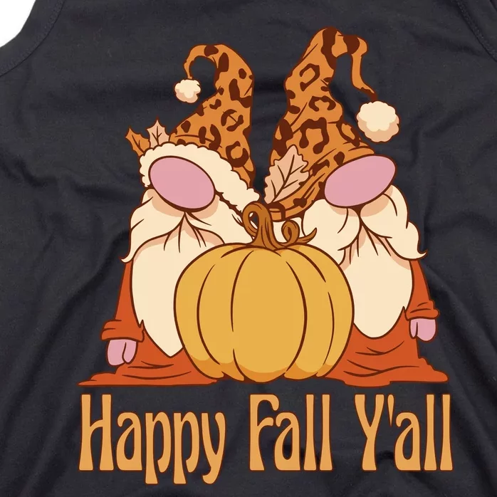 Happy Fall Y'all Gnome Cute Pumpkin Tank Top