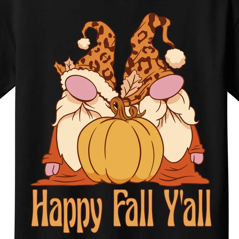 Happy Fall Y'all Gnome Cute Pumpkin Kids T-Shirt