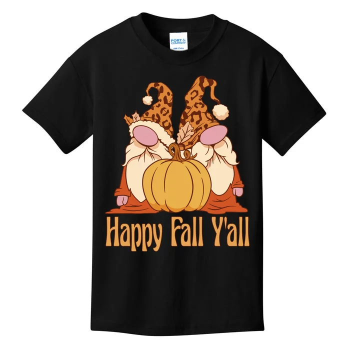 Happy Fall Y'all Gnome Cute Pumpkin Kids T-Shirt