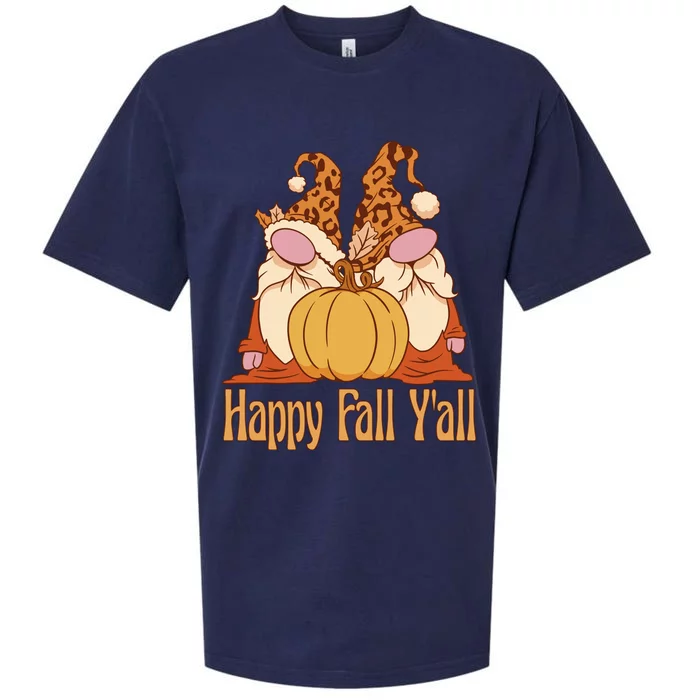 Happy Fall Y'all Gnome Cute Pumpkin Sueded Cloud Jersey T-Shirt