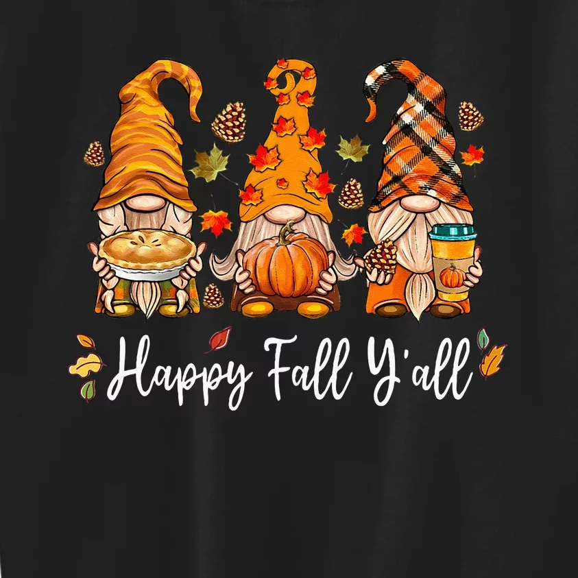 Happy Fall Yall Gnome Pumpkin Truck Autumn Thanksgiving Kids Sweatshirt