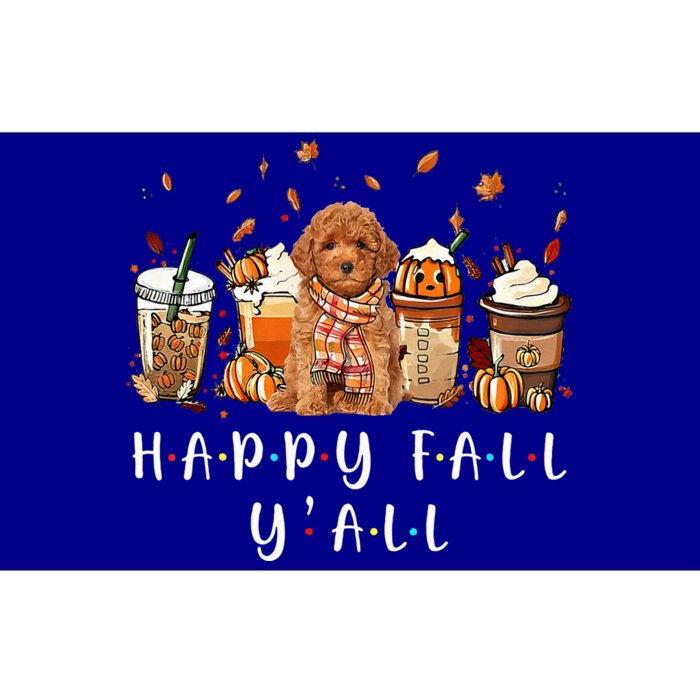 Happy Fall Yall Poodle Dog Coffee Pumpkin Fall Autumn Bumper Sticker