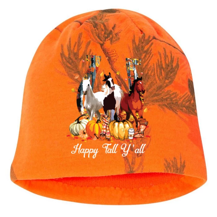 Happy Fall YAll Horse Thanksgiving Horse Lover Halloween Kati - Camo Knit Beanie