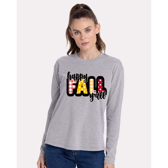 Happy Fall Yall Cozy Womens Cotton Relaxed Long Sleeve T-Shirt